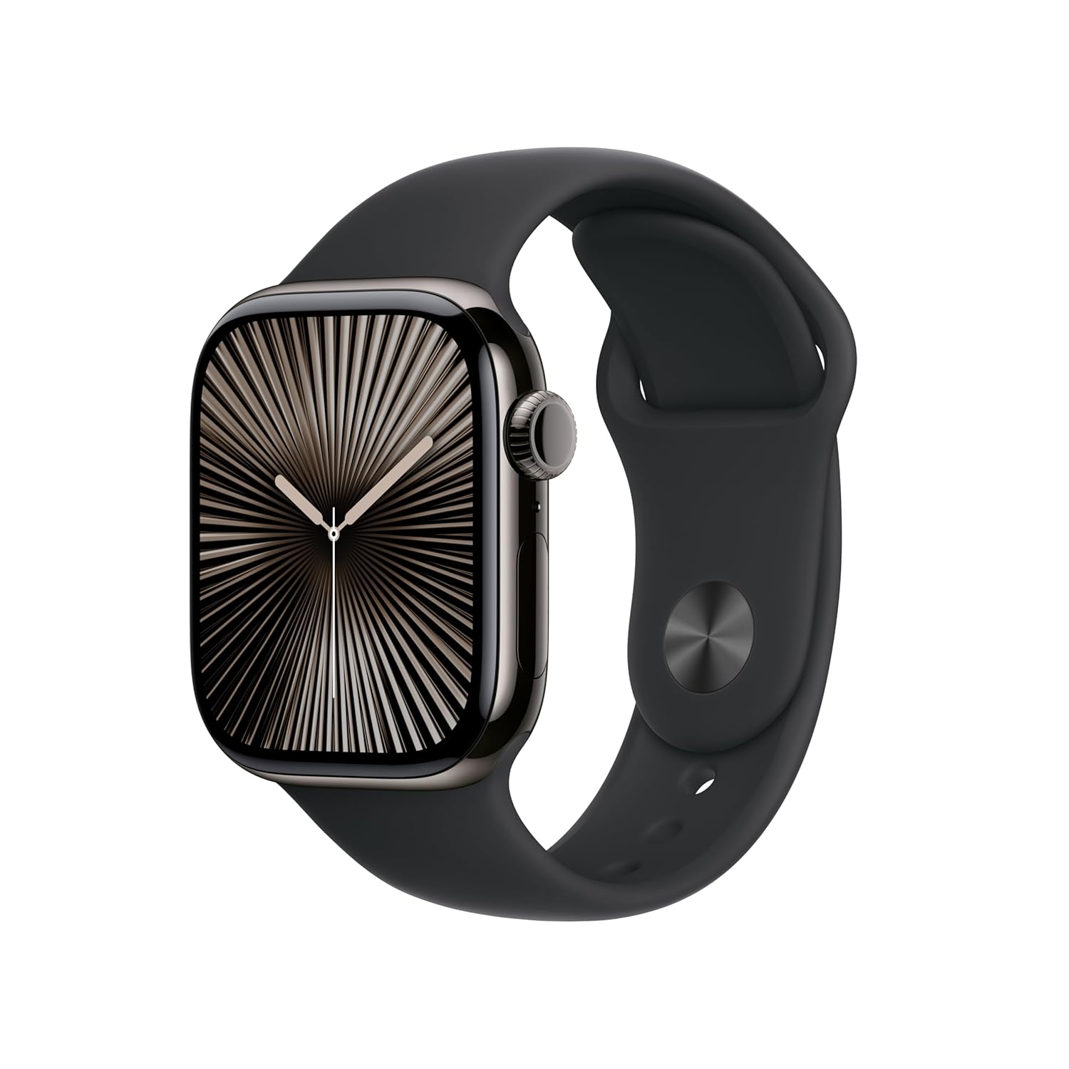 Apple Watch Series 10 [GPS + Cellular 42 mm] Smartwatch with Slate Titanium Case with Black Sport Band- S/M. Fitness Tracker, ECG App, Always-On Retina Display, Water Resistant
