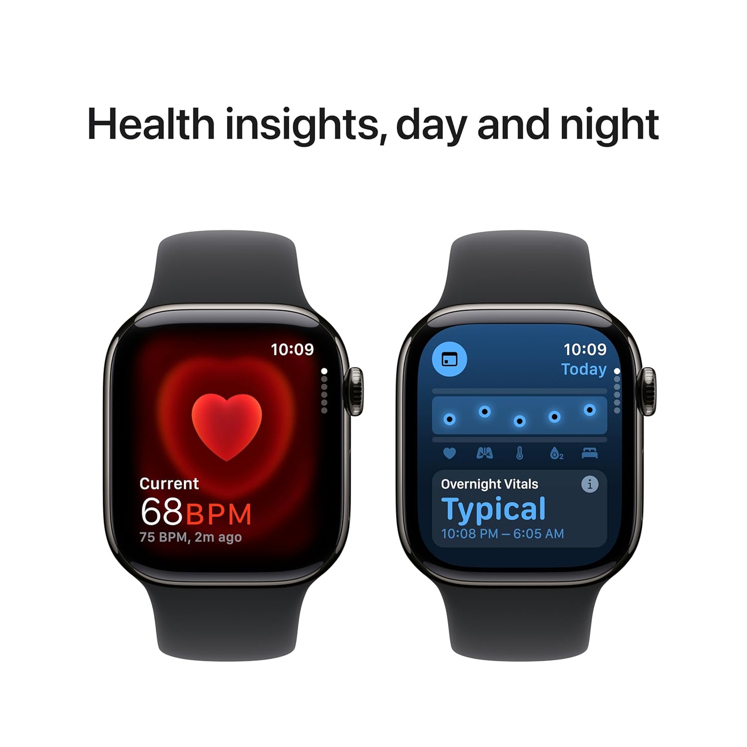 Apple Watch Series 10 [GPS + Cellular 42 mm] Smartwatch with Slate Titanium Case with Black Sport Band- S/M. Fitness Tracker, ECG App, Always-On Retina Display, Water Resistant - View 5