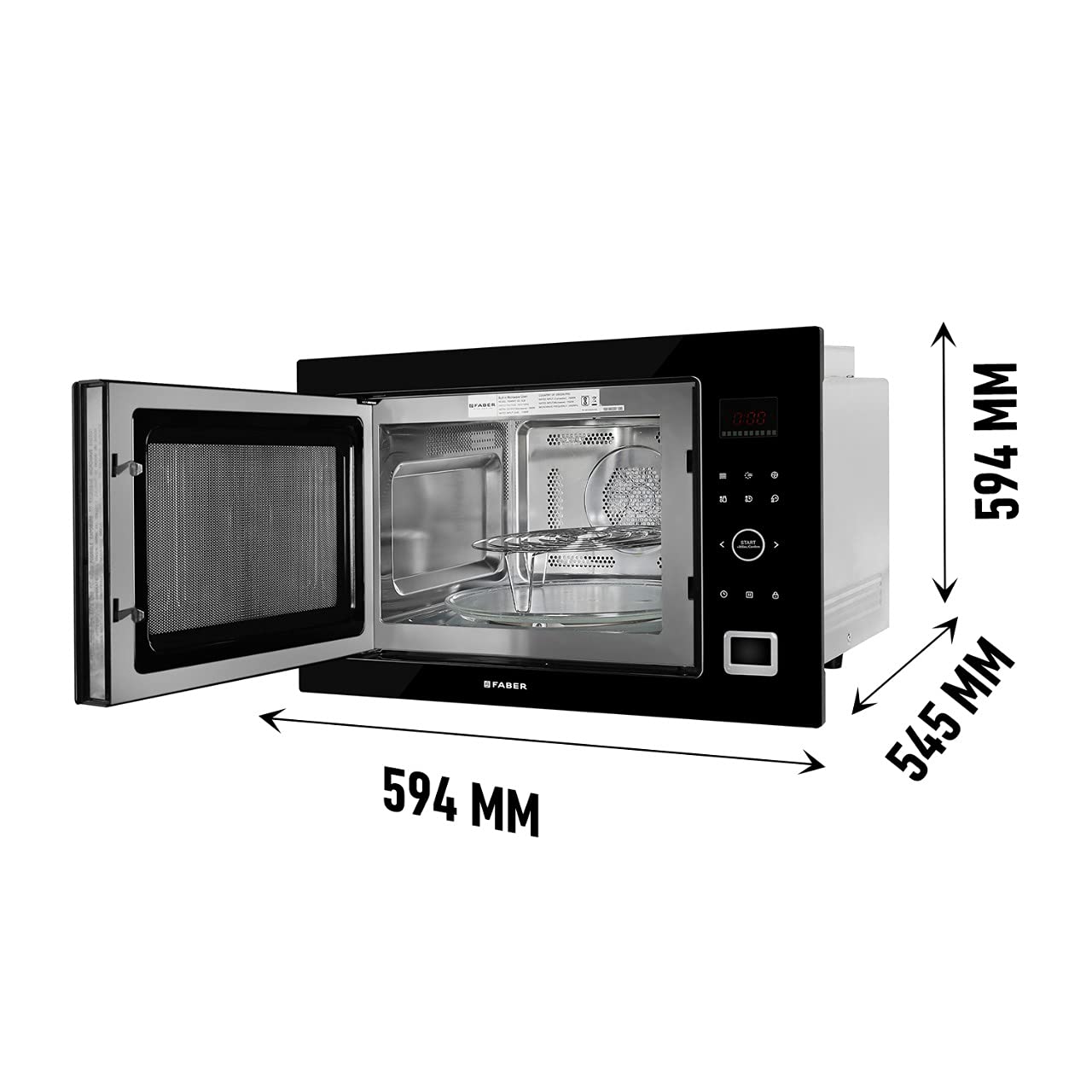Faber 32L Microwave Oven | Grill,Convection, Defrost | 10 Auto Menus | Speedy & Multi-Stage & Combination Cooking| Child Lock| Electric Control| Digital Timer | Energy Efficient | FBI MWO 32L GLB BK - View 3