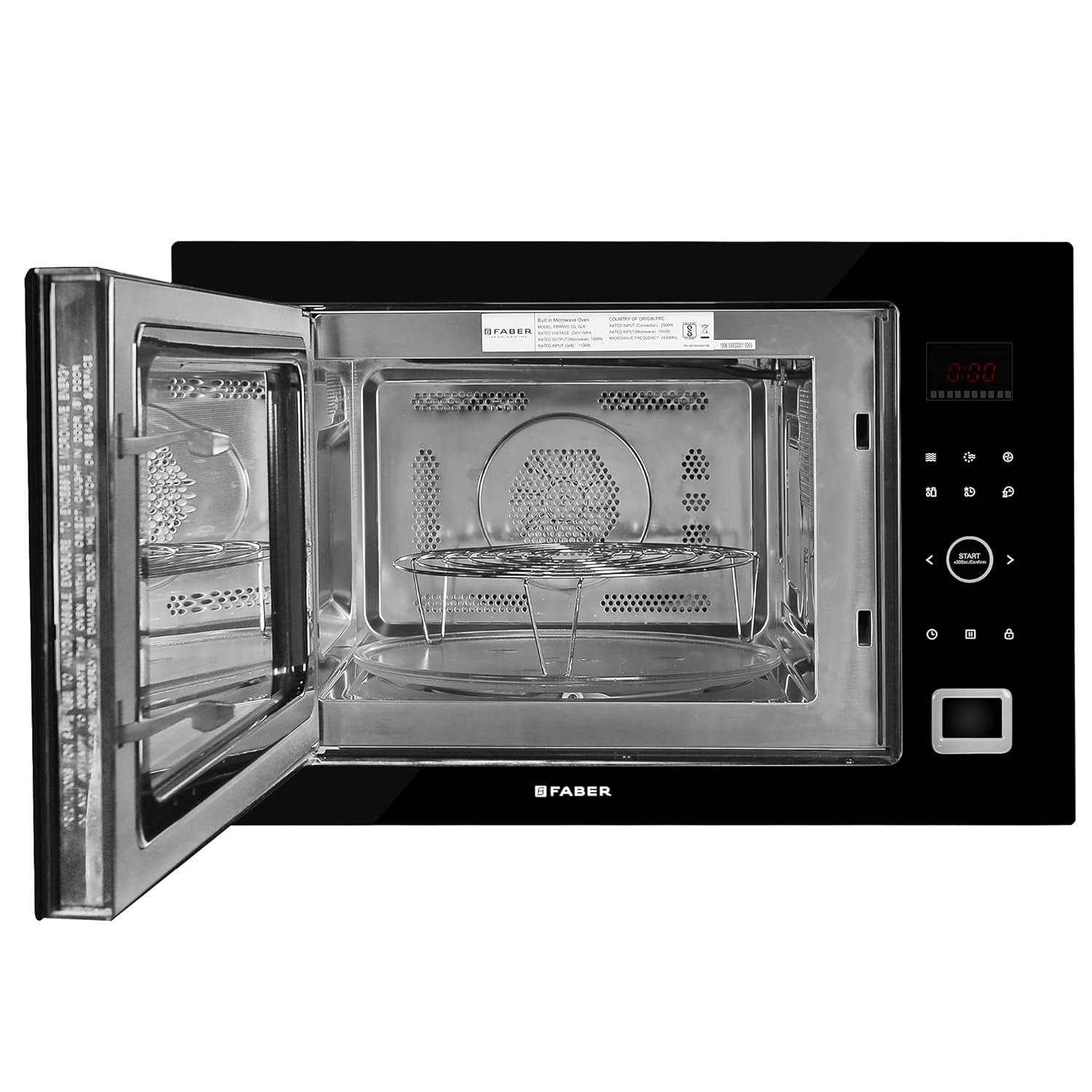 Faber 32L Microwave Oven | Grill,Convection, Defrost | 10 Auto Menus | Speedy & Multi-Stage & Combination Cooking| Child Lock| Electric Control| Digital Timer | Energy Efficient | FBI MWO 32L GLB BK - View 6