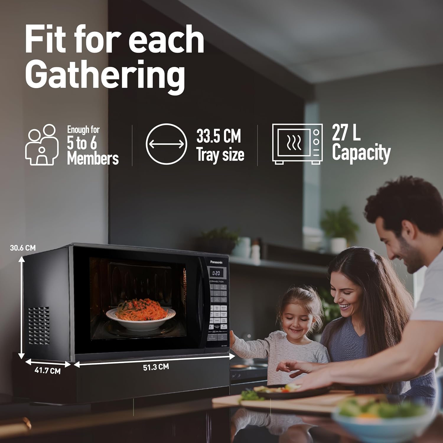 Panasonic 27L Convection Microwave Oven(NN-CT645BFDG,Black, Magic Grill) - View 2