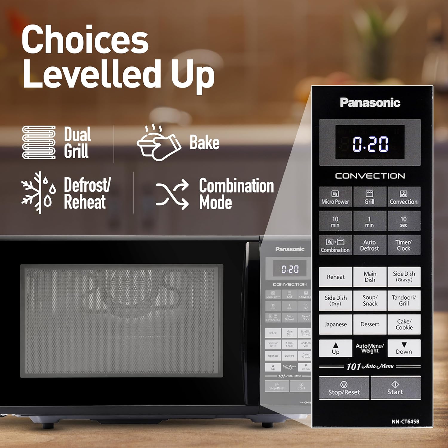 Panasonic 27L Convection Microwave Oven(NN-CT645BFDG,Black, Magic Grill) - View 3