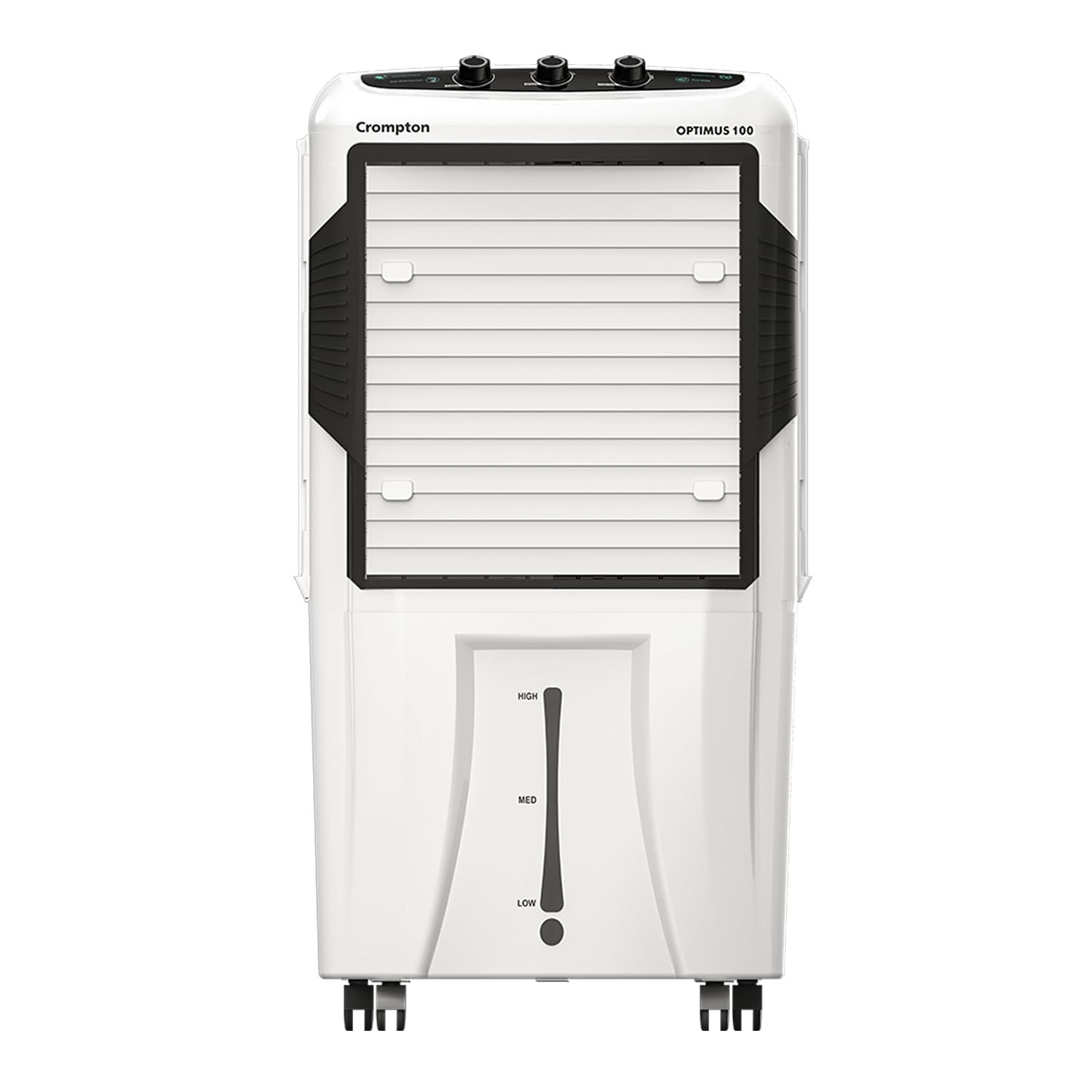 Crompton Optimus 100L Desert Air Cooler for Home | Cools Upto 650 Sq. Ft Large Rooms| 5500m3/hr Air Delivery | High Density Honeycomb Pads for Fast Cooling | Ice Chamber |3 Year Brand Warranty