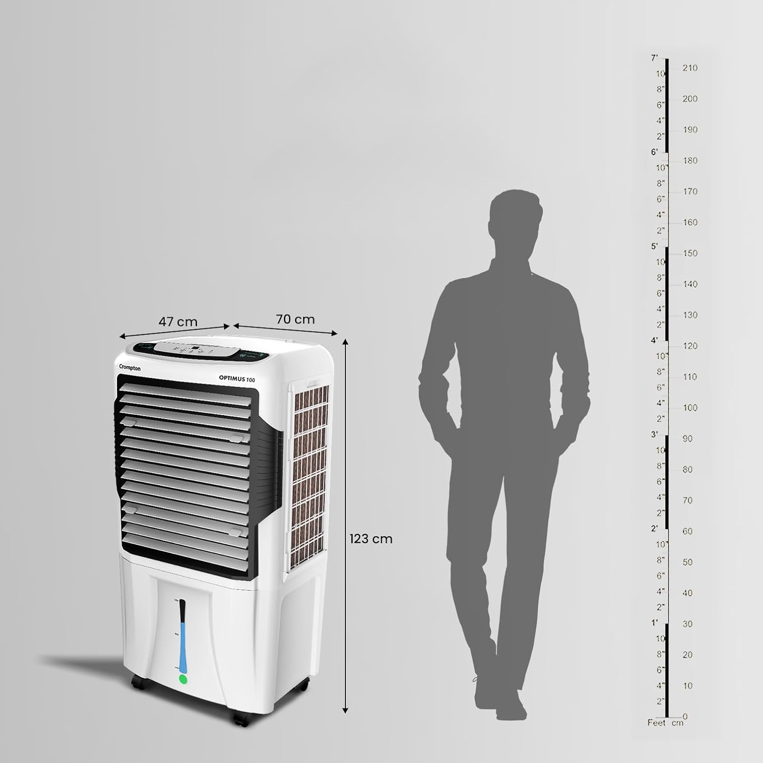 Crompton Optimus 100L Desert Air Cooler for Home | Cools Upto 650 Sq. Ft Large Rooms| 5500m3/hr Air Delivery | High Density Honeycomb Pads for Fast Cooling | Ice Chamber |3 Year Brand Warranty - View 2