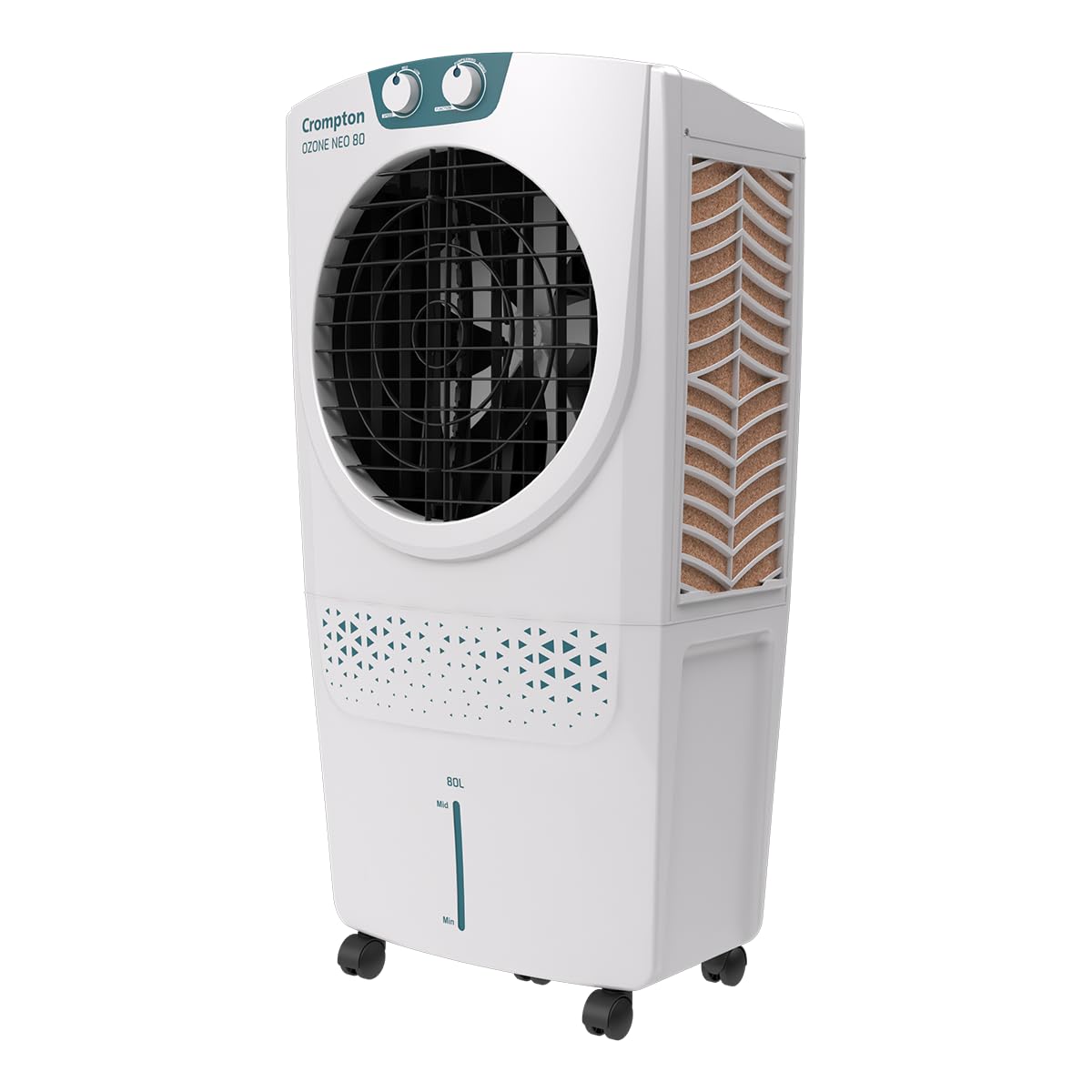 Crompton Ozone Neo Desert Air Cooler 80L| High density honeycomb Pad for Cooling Retention| Water Level indicator| 4 way Air deflection & Auto Swing | Everlast Pump| 3 Year Brand Warranty