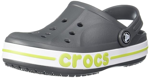Crocs Unisex-Child Bayaband Clog Slate Grey/Lime Punch Clog - 4.5-5 Years, 11 Kids UK, 17.4 cms(C11) (207019-0GX) - View 2
