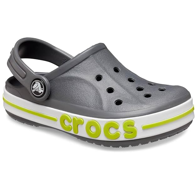 Crocs Unisex-Child Bayaband Clog Slate Grey/Lime Punch Clog - 4.5-5 Years, 11 Kids UK, 17.4 cms(C11) (207019-0GX) - View 4