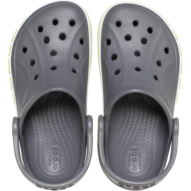 Crocs Unisex-Child Bayaband Clog Slate Grey/Lime Punch Clog - 4.5-5 Years, 11 Kids UK, 17.4 cms(C11) (207019-0GX) - View 5