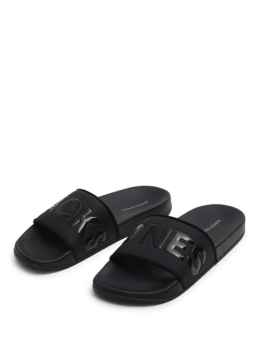 JACK&amp;JONES Men's Oversized Logo Print Pool Sliders - View 4